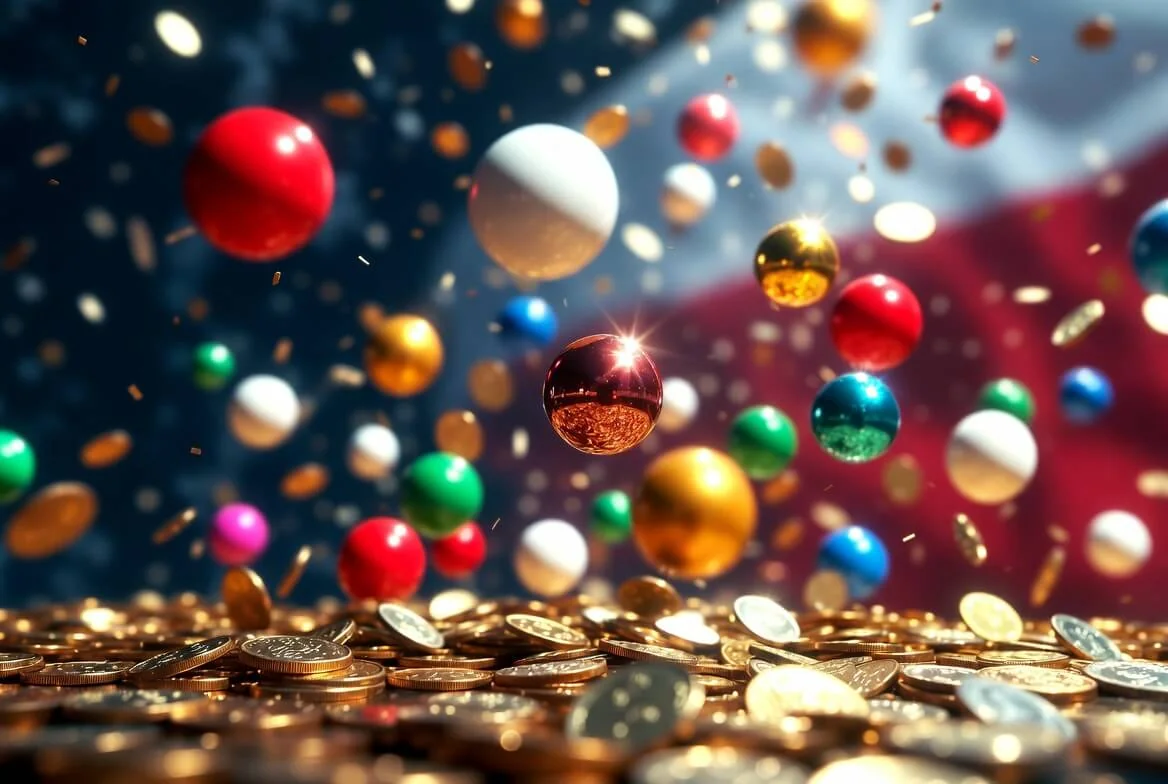 Loteria Świąteczna Lotto z monetami i świątecznym konfetti